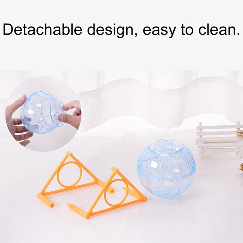 Hamster Ball Plastic Silent Hamster Running Ball Animal Exercise Ball with Stand Pet Interactive Toys Small Animal Training Toys