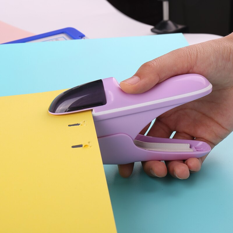 KW-TRIO Mini Safe Stapler Stapleless Without Staples Stapler 7 Sheets Capacity Paper Stapler Office Bookbinding Supplies