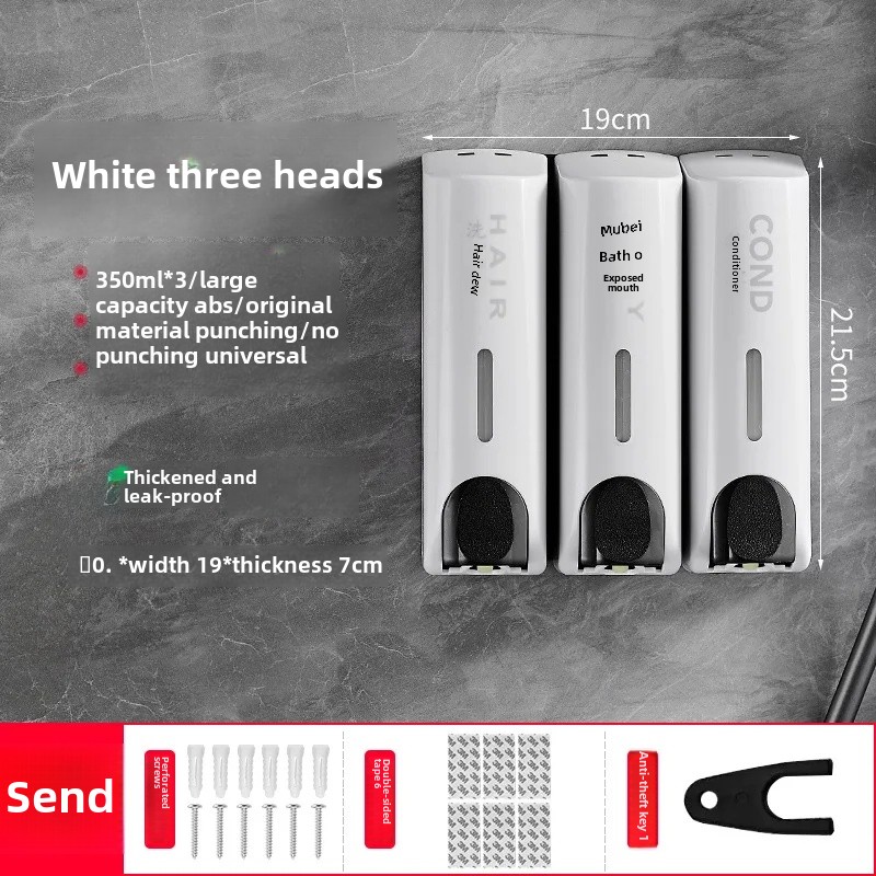 Wall-Mounted Bathroom Soap Dispenser Bottle Press No Punching Hotel Guest House Shampoo Bath Gel Box Home Decor Hardware: ROXO