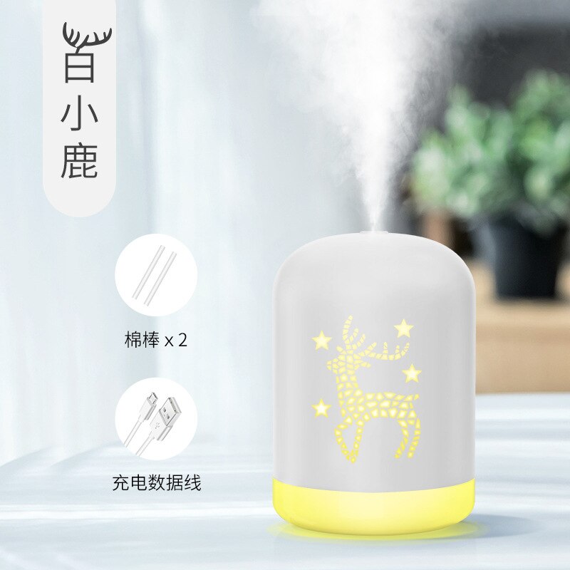 Luchtbevochtiger Usb Huishouden Lucht Verstuiver Kleine Nacht Lamp Bureau Oppervlak Panel Auto Gemonteerd Creatieve Retro: R3 White