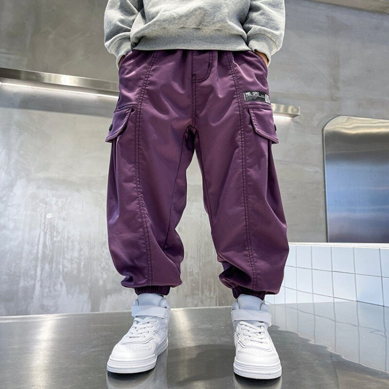 Pantalones largos deportivos informales para niños y adolescentes, pantalón Cargo con múltiples bolsillos, para primavera y otoño, de 3 a 14 años