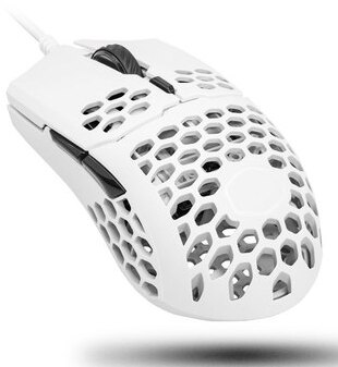Cooler Master MM710 53G Gaming Mouse Pixart PMW 3389 16000 DPI Optical Sensor Lightweight Honeycomb Shell Weave Cable White: Bundle 2