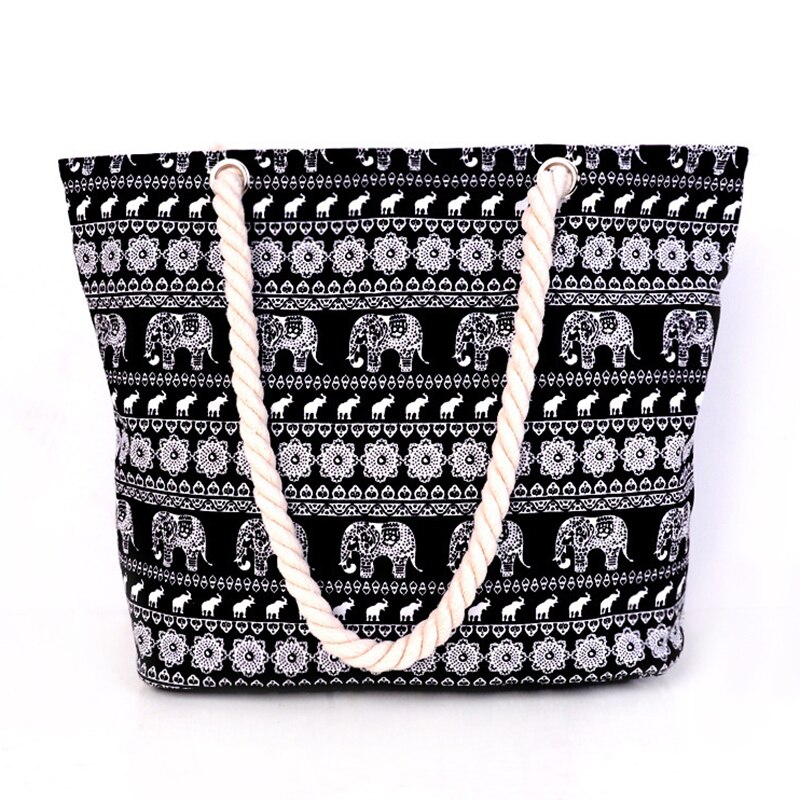 bolso de mano bohemio a la , bolso de mujer de gran capacidad, bolso de hombro individual, bolso de playa, bolso de ocio con cuerda de algodón, triangulación de envíos: 05