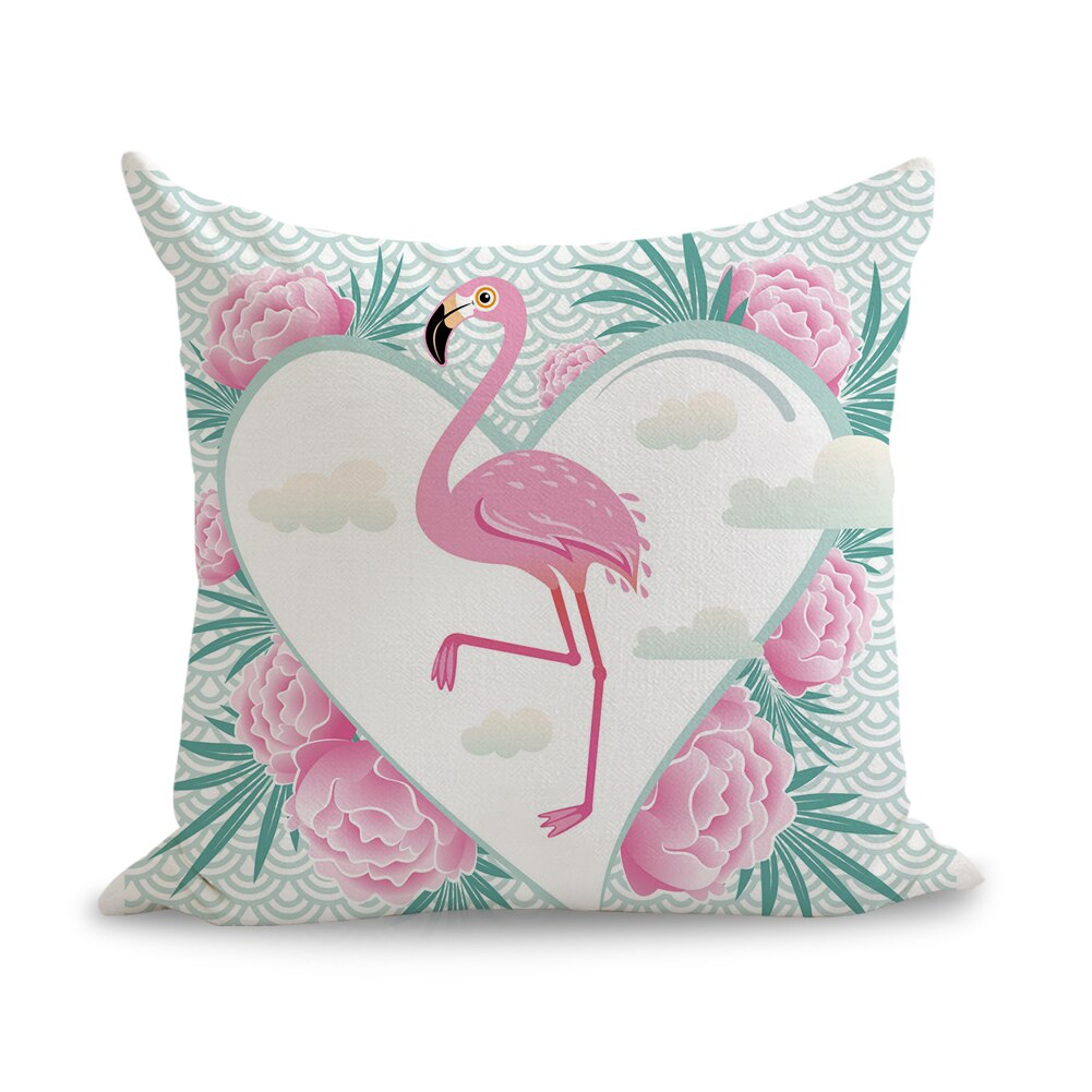 Flamants roses tropicaux ananas motif oreillers lin canapé siège coussin jeter oreiller décor à la maison