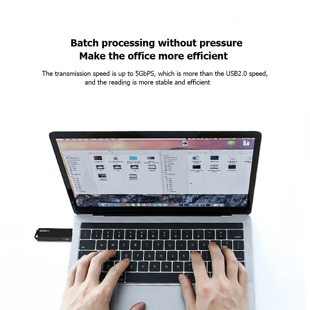 Lenovo D204 Portable 5Gbps USB 3.0 Card Reader 2 in 1 SD TF Memory Cards Adapter for Computer PC