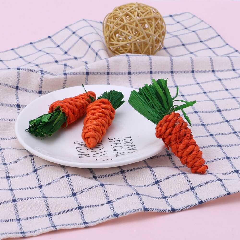 Carrot Shaped Rabbit Hamster Chew Bite Toys Guinea Pig Tooth Cleaning Toys Hamster Guinea Rabbit Rat toys