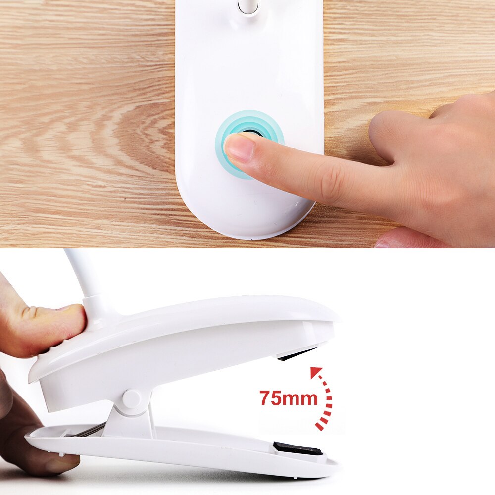 Junejour LED lampe de bureau 7000K Protection des yeux interrupteur de lumière de bureau contrôle du capteur lampe d'étude pliable