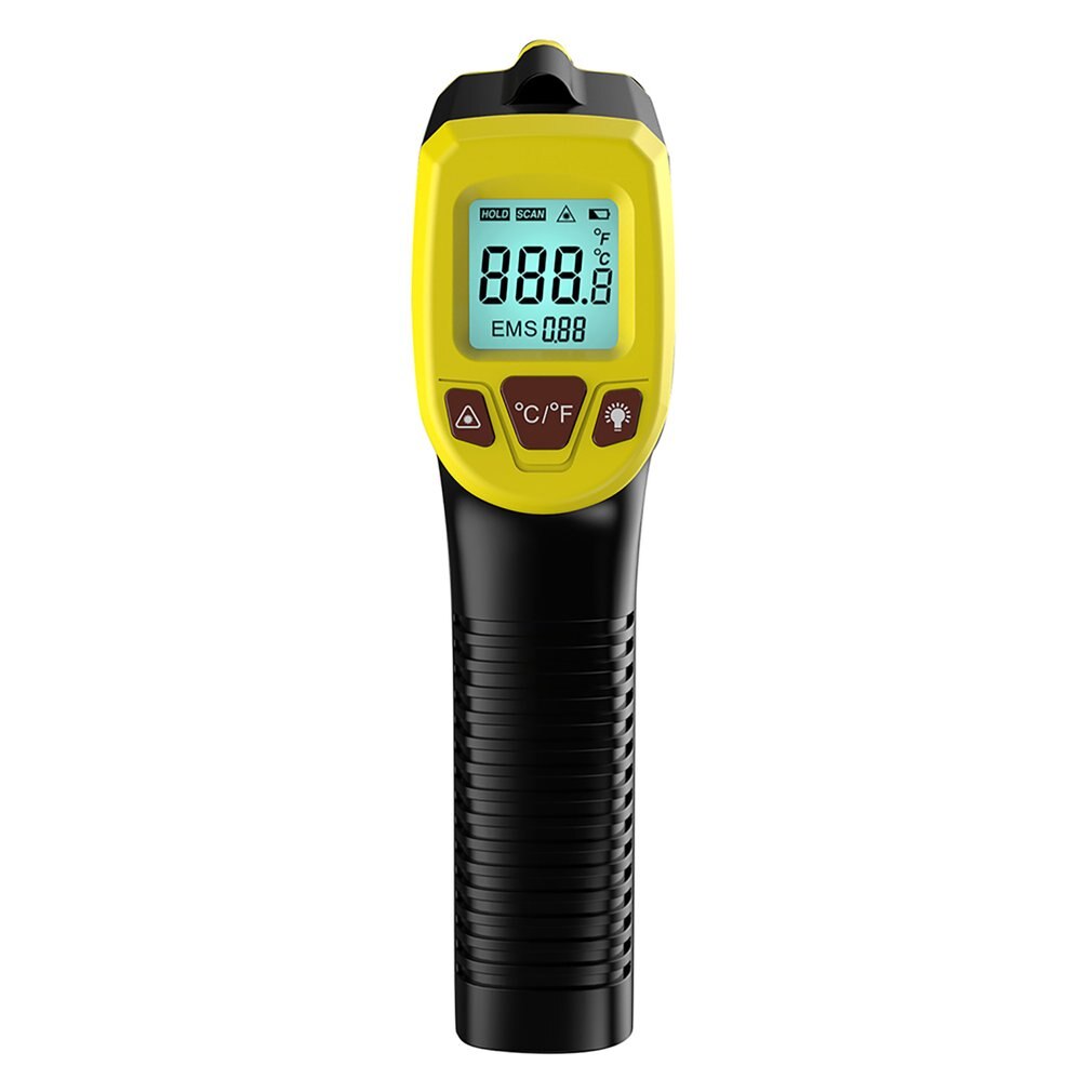 Infrared Thermometer C/F Non Contact Pyrometer GM320 Industrial Digital IR Temperature Meter -50~380/-50~600℃ degree Celsius: -50-600 Yellow