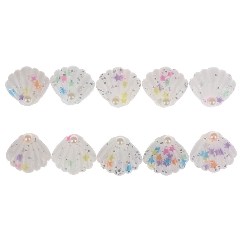 10 st / parti 25*28mm diy glänsande harts abs pärla snäckskal platt bak cabochon diy telefon / hantverk scrapbooking dekoration: A2