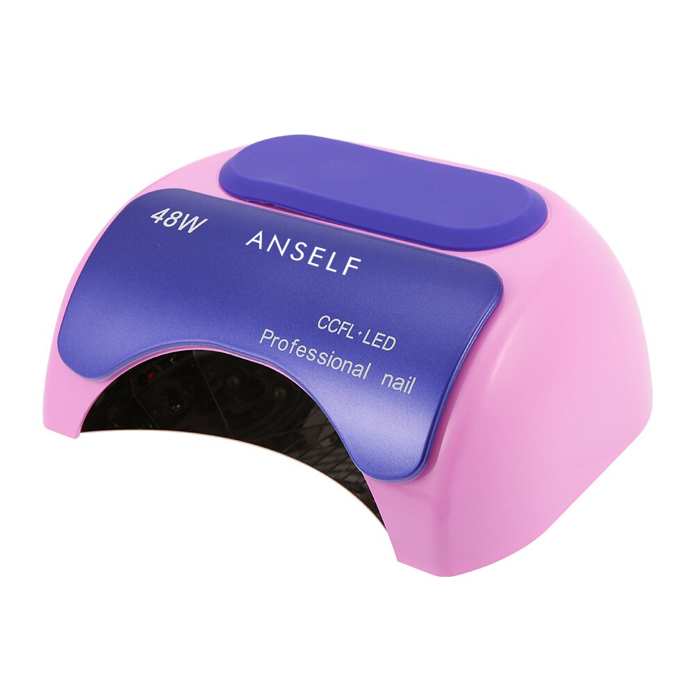 Anself 48W LED CCFL lámpara de uñas Gel secador de uñas máquina de curado uña Gel curado 110-240V herramienta de Arte de uñas EU US Plug: Pink EU