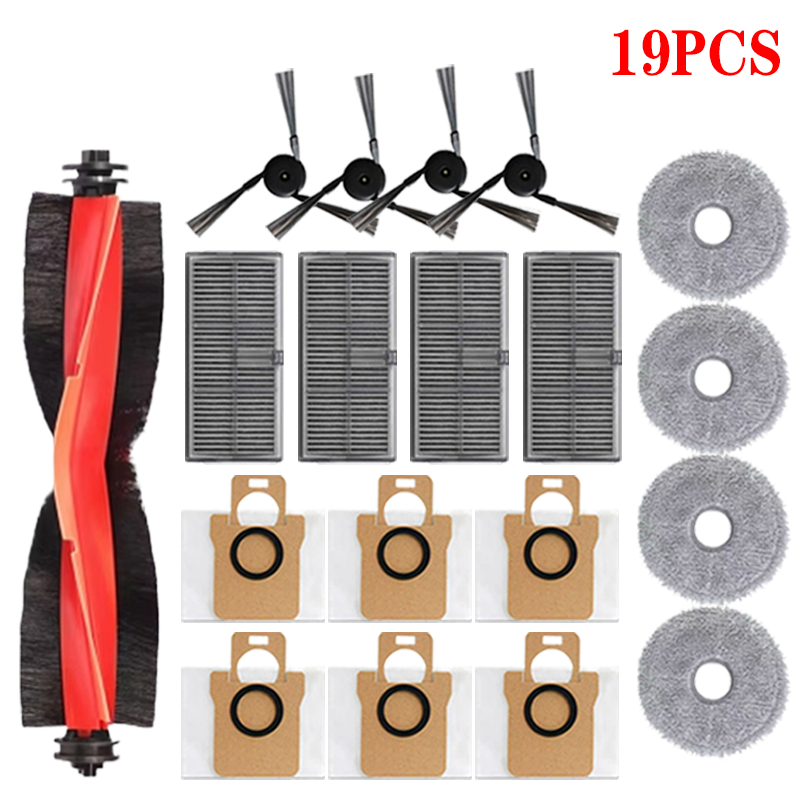 For Xiaomi Mijia M40 D110CN OMNI Infinite Robot Replacement Parts Main Side Brush Hepa Filter Mop Cloth Dust Bag Accessories: light yellow