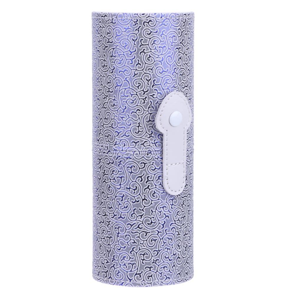 Tragbare PU Leder machen-hoch Pinsel Halfter Reise Kosmetische Stifte Lagerung Tasse fallen Schönheit Stifte Schönheit Organizer Kasten fallen Für Pinsel: Silber-