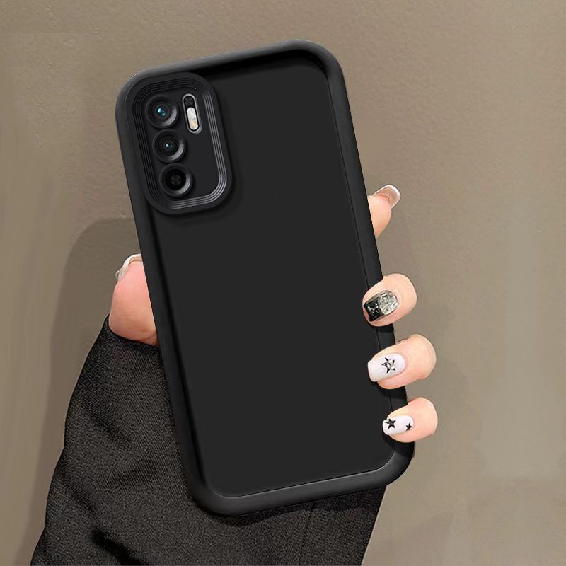 Funda de teléfono para Xiaomi Poco M3 Pro 5G Redmi Note 10 5G Redmi Note 10T, protección de cámara anticaída, cubierta suave: aluminio / Negro