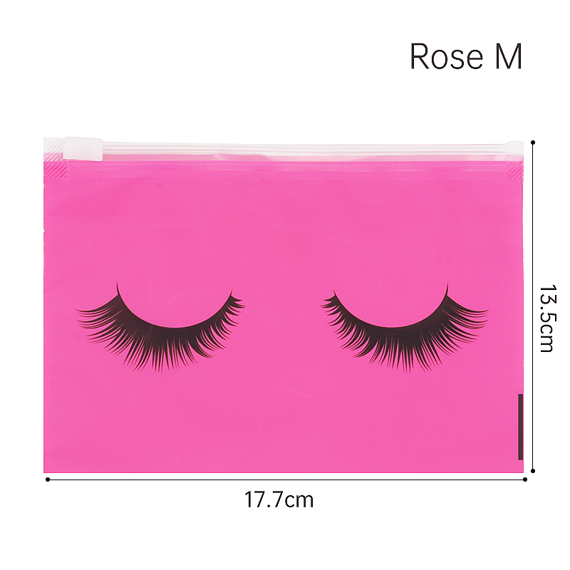 Bolsas para el cuidado posterior de pestañas con cremallera, bolsa de maquillaje para artículos de tocador, herramienta de belleza de viaje cosmética, suministros de extensión de pestañas, 10 Uds.: Azul