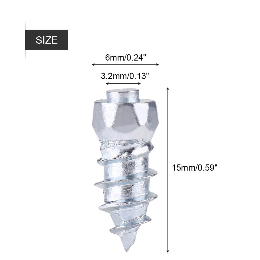 100pcs Car AutoTire Snow Spikes15mm/0.59" Wheel Tyre Stud Screws Snow Tire Spikes for Car Auto SUV ATV Car Accessories