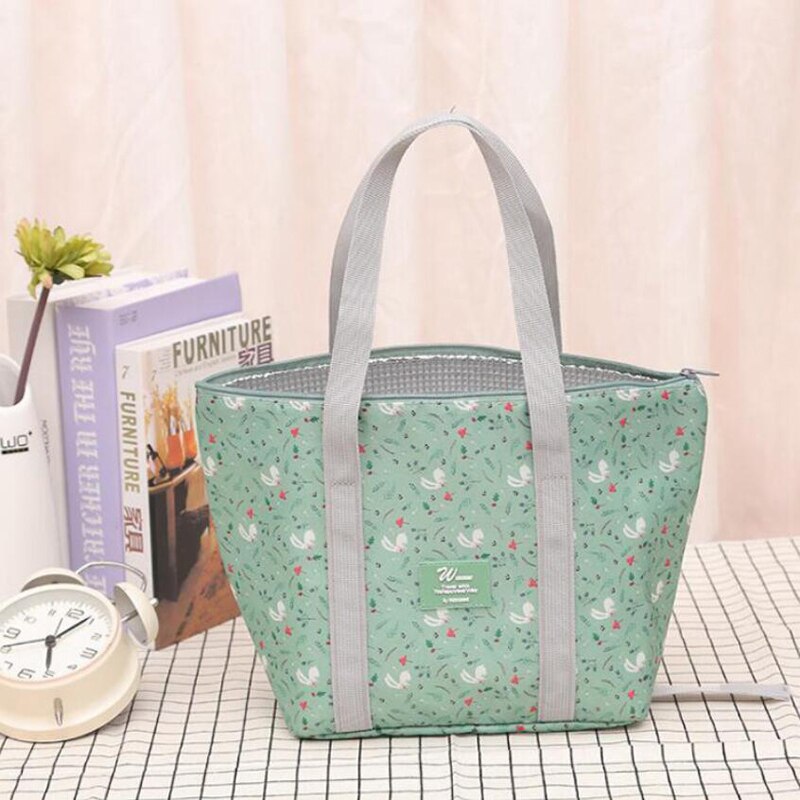 Draagbare Picknick Tassen Print Grote Capaciteit Lunch Tas Waterdicht Voor Voedsel Thermische Doos Vouwen Bento Bag