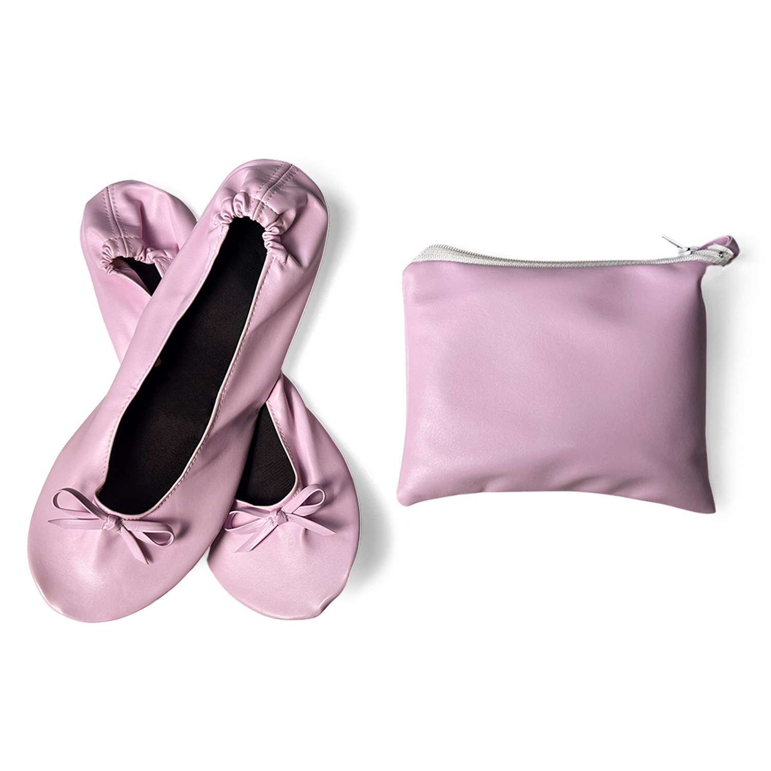 Ballerine portatili pieghevoli da donna per uso interno Pantofole arrotolabili, comode confezionate, con borsa, per matrimoni in viaggio