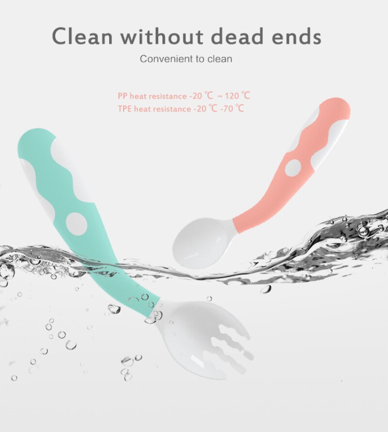 Baby Learning Dishes With Suction Cup Kids Safety Dinnerware Set Assist Bowl Temperature Sensing Spoon Tableware Training Bowl