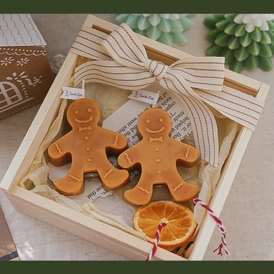 Gingerbread Man Geurende Kerst Geurkaarsen Feestelijke Kaart Afdichting Strepen Seal Gewijd Kerst Decoratie