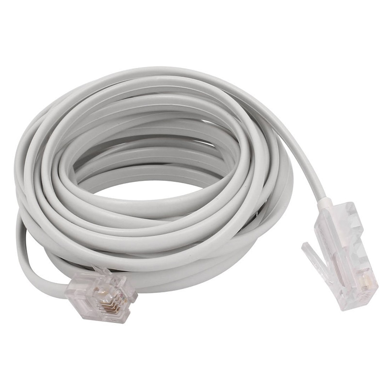 RJ11 6P4C to RJ45 8P4C Modular Phone Internet Extension Cable 3 Meter: Default Title