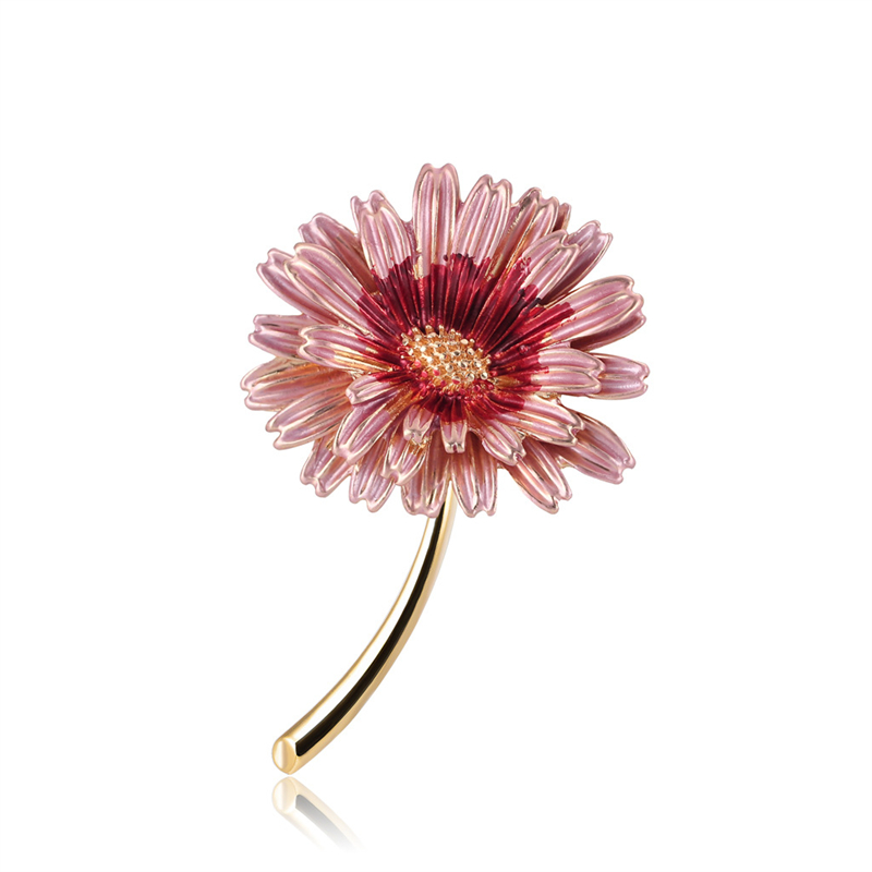 Broche en forme de fleur de tournesol pour femmes, , émail, tulipe, Rose, tournesol, , à la , classique, pour fête de mariage: Zinc blanc bleu plaqué
