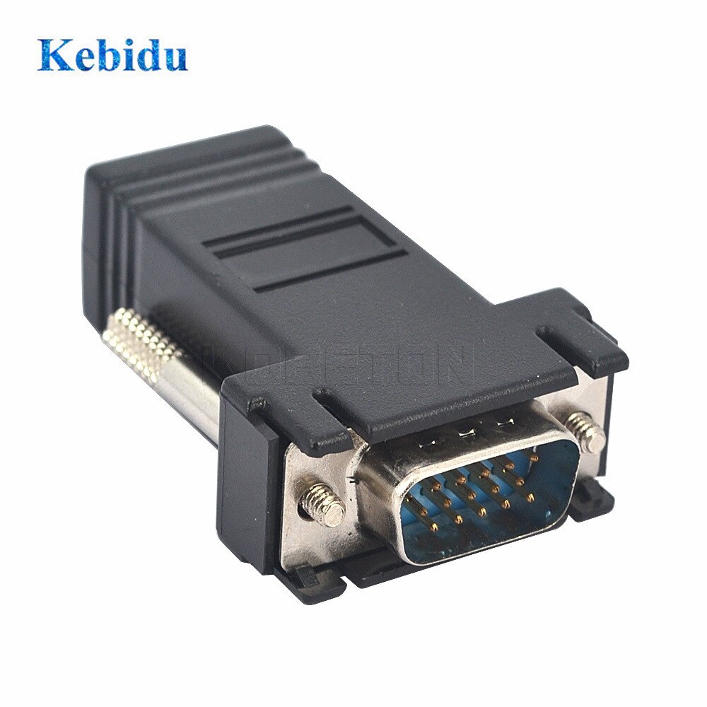 Kebidu RJ45 LAN CAT5 CAT6 naar VGA Extender Adapter Plug Netwerk Kabel Praktische Connector Converter voor PC Laptop