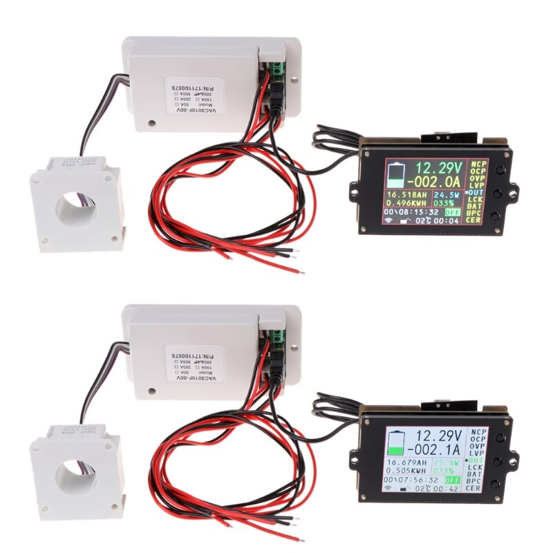 Draadloze Multifunctionele Voltmeter Ampere Meter Dc 0-80V 0-300A Met Hall Sensor