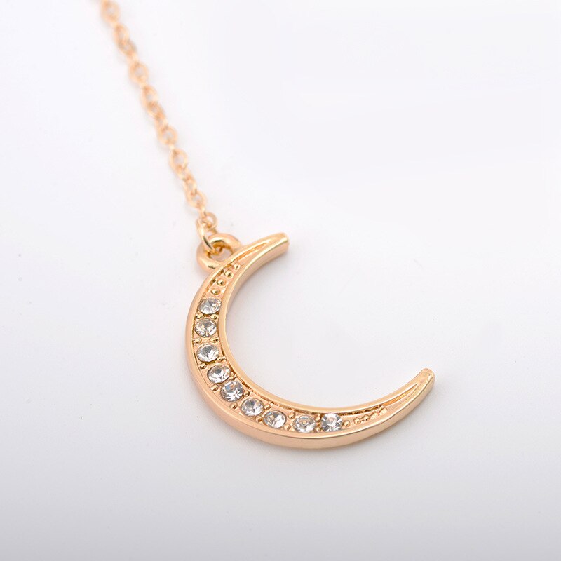 Accessories Simple Crystal water mooon Pendant short Necklace Collar