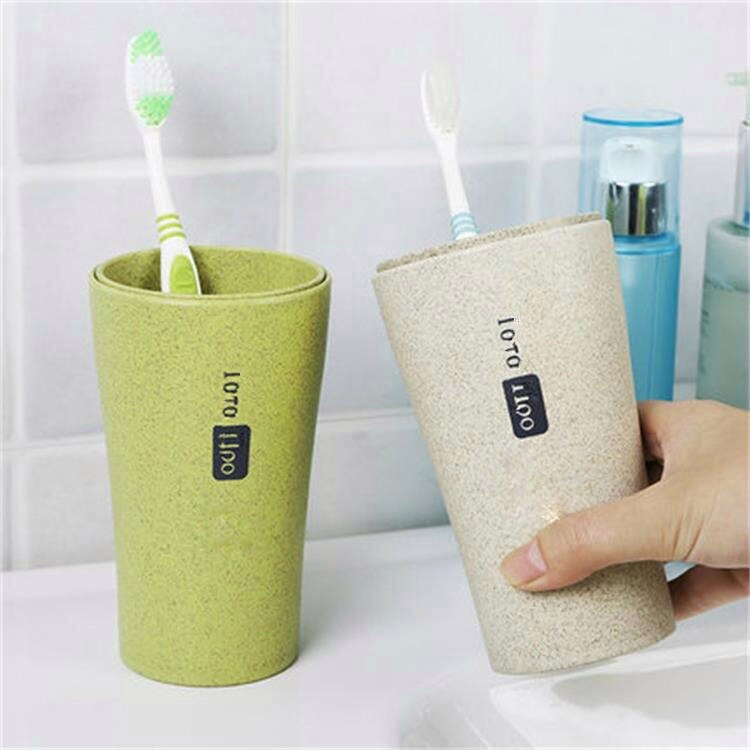 Pajita DE TRIGO ecológica, estilo japonés, vasos para cepillos de dientes, soporte para cepillo de dientes, taza de lavado, herramienta de baño de viaje dental, 1 Uds.