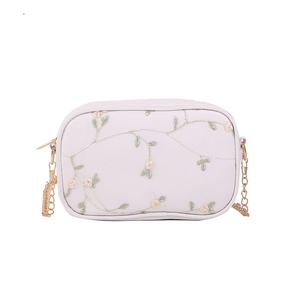 Bohemian Stijl Dames Roze Zomer Handtassen Vierkante Tas Vrouwen Keten Sjaal Wilde Messenger Bag Mode Een Schouder Kleine Zakken: WHITE