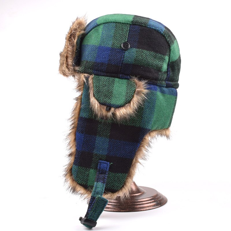 Bombehatter ushanka russisk lue pels vinter hattemaker sport snø utendørs flyger øreklaffer lue til menn og kvinner: 5