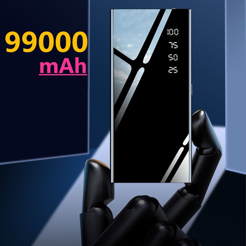 Cargador rápido de 99000mAh para teléfono móvil, cargador portátil con 3USB, batería externa para Samsung, Xiaomi y Iphone