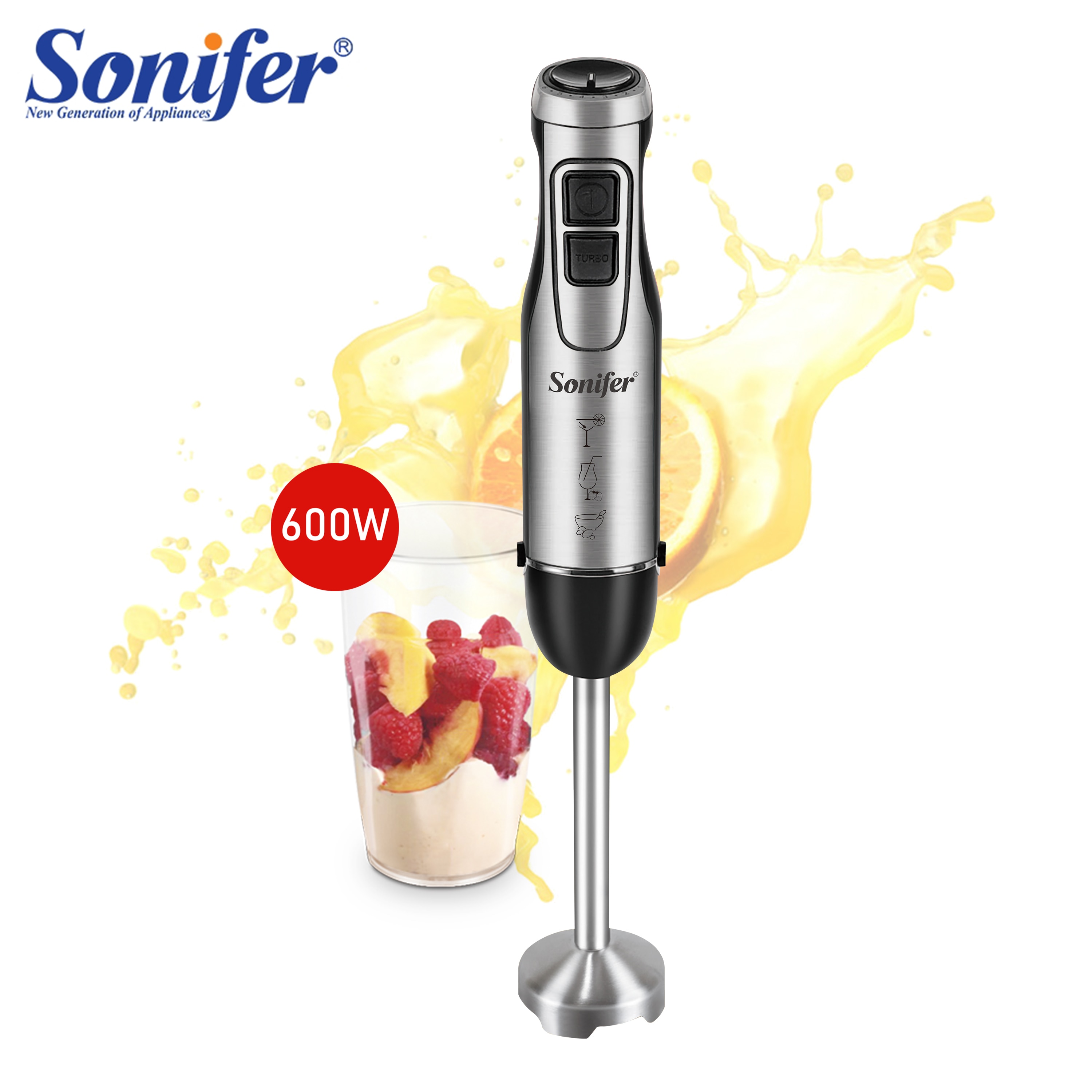 600w électrique mélangeur mélangeur en acier inoxydable alimentaire mélangeur haute puissance quatre lame cuisine légumes fruits 600ml Smoothie tasse Sonifer