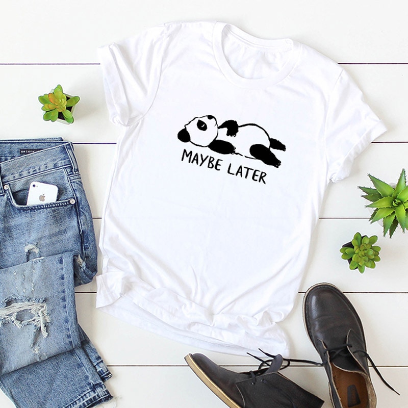 Vrouwen T-shirt Zomer Leuke Panda Print Vrouwelijke T-shirt Vrouwelijke Casual Harajuku Top Korte Mouwen Dames Koreaanse T-shirt