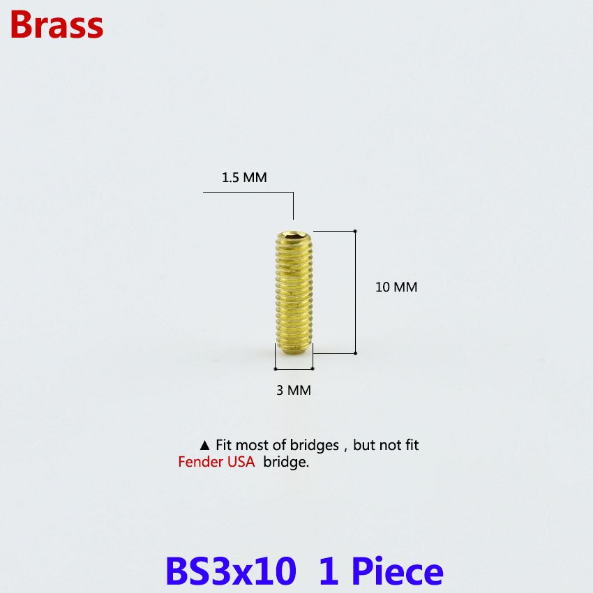 1 Piece Electric Guitar Bridge Saddle Height Adjustment Screw Steel / Brass / Titanium Guitar Accessories: BS3x10 1 Piece