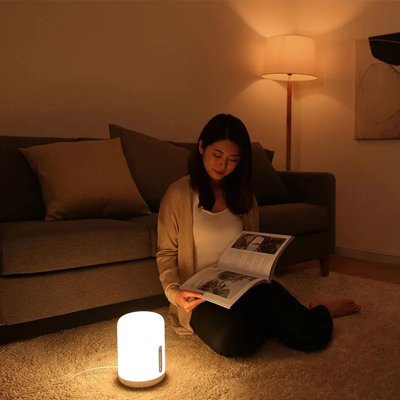 Xiaomi Mijia lámpara de noche 2 mesa inteligente LED luz nocturna colorida 400 lúmenes Bluetooth WiFi Control táctil para Apple HomeKit Siri
