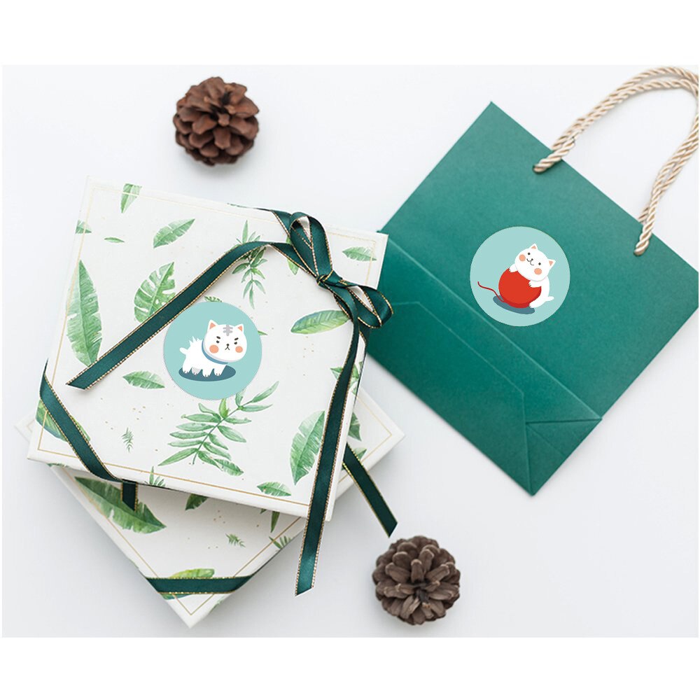 100-500pcs Lovely Cat stickers Sealing labels Reward sticker for school teacher Cute animals kids stationery sticker decor