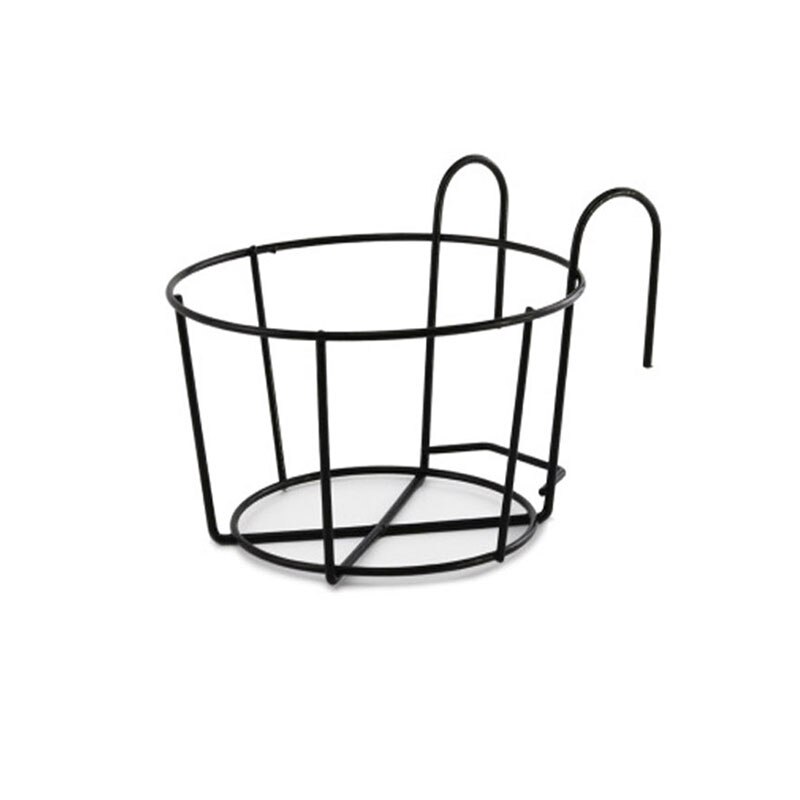 Ronde bloempot rek balkon hangende planten ijzeren rekken planten hangende bloemenrek tuinbenodigdheden plank rek tuin: S-zwart