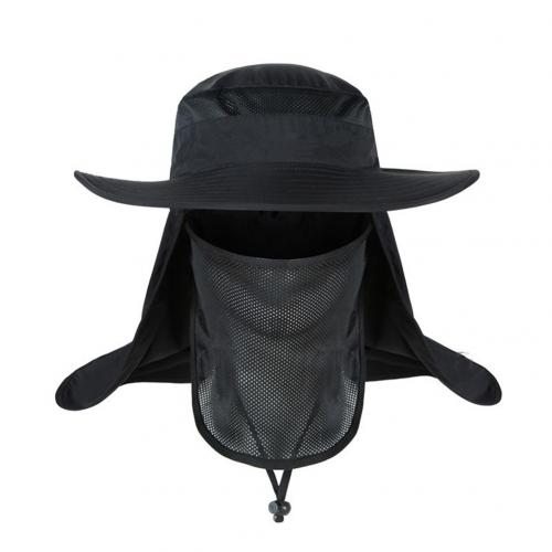 Outdoor Travel Fishing Fisherman Neck Face UV Sun Protection Flap Cap Hat Fisherman Hat Adjustable and Removable Fishing Caps: black
