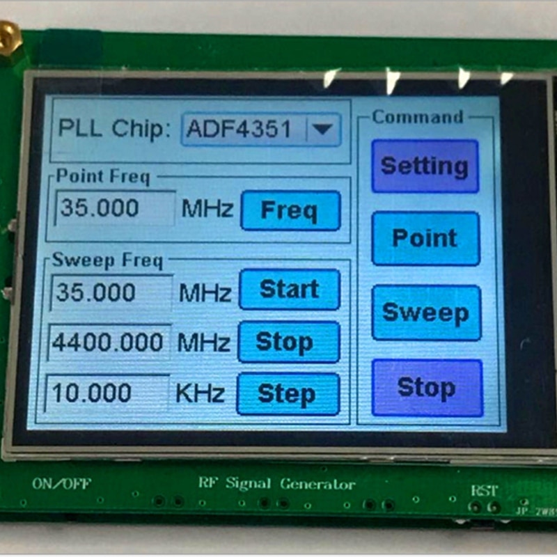 35-4400M ADF4351 RF Signal Quelle Signal Generator Welle / Punkt Frequenz Drücken Sie Sn LCD Anzeige Kontrolle