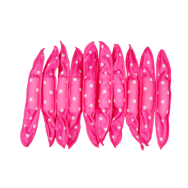 10 Pcs/Lot Hair Curlers Soft Sleep Pillow Hair Rollers Set Best Flexible Foam and Sponge Magic Hair Care DIY Hair Styling Tools: 10pcs Pink