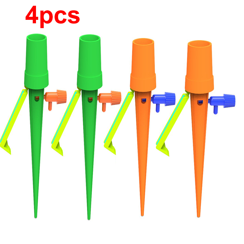 1-18PCS Auto Drip Irrigation Watering System Dripper Spike Garden Household Plant Watering Device Plant Garden Gadgets: 4pcs Random color