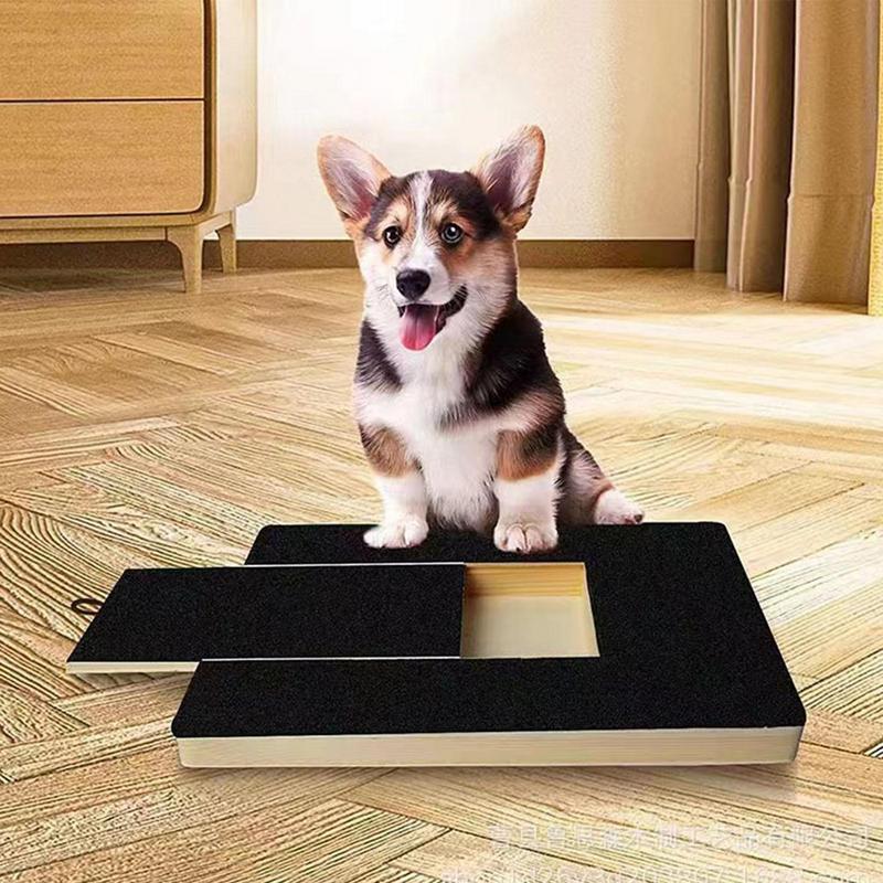 Hunde-Nagel-Kratzbrett mit integrierter Leckerli-Kasten, verstellbares Kratzbrett aus Holz, selbstkratzendes Spielzeug, Nagelfeilenbrett für Hunde