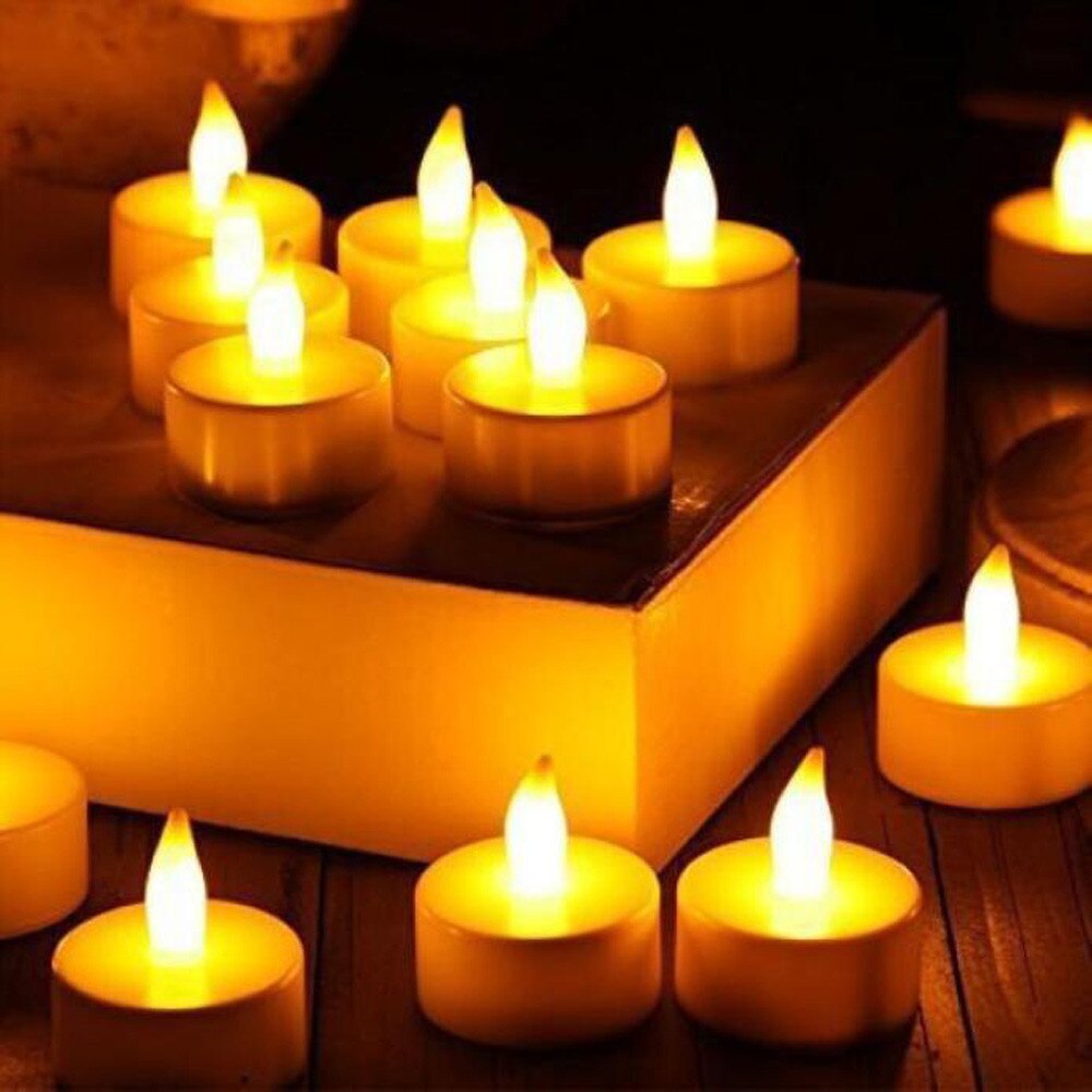 6 pièces/ensemble LED bougies chauffe-plat réaliste à piles sans flamme bougies mariage fête d'anniversaire décoration bougies # T2