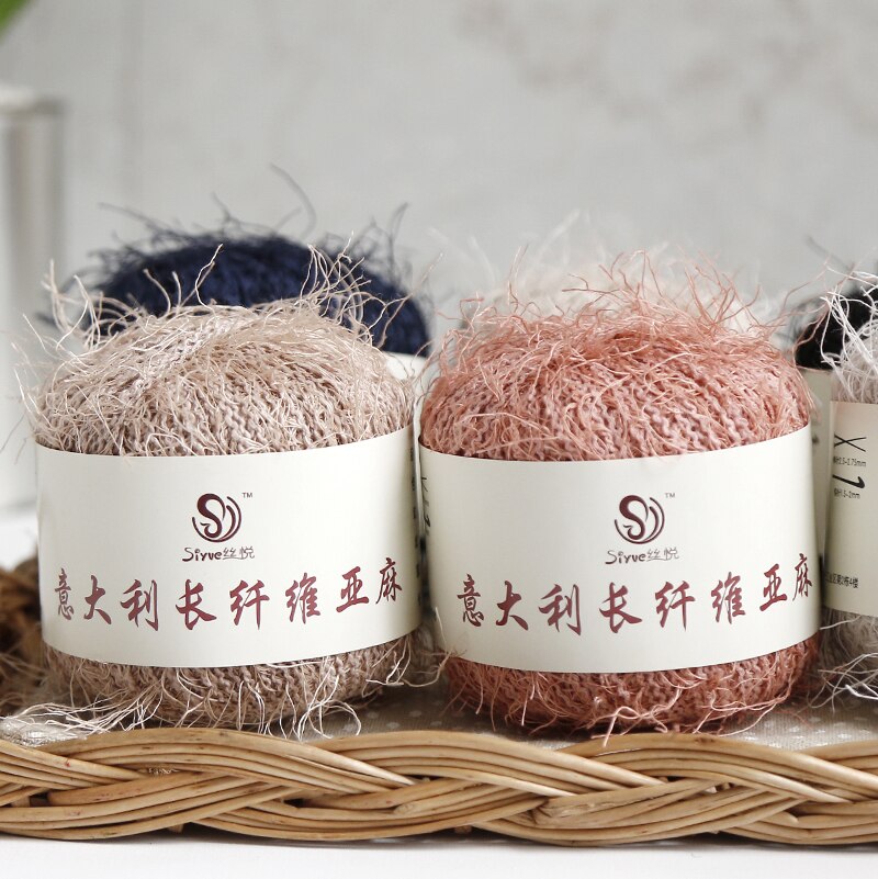 Linen Thin Blend Yarn Spring Summer Hand woven Crochet Thread Fiber Flax Knitting Sew Yarn For Crocheting Needle Work