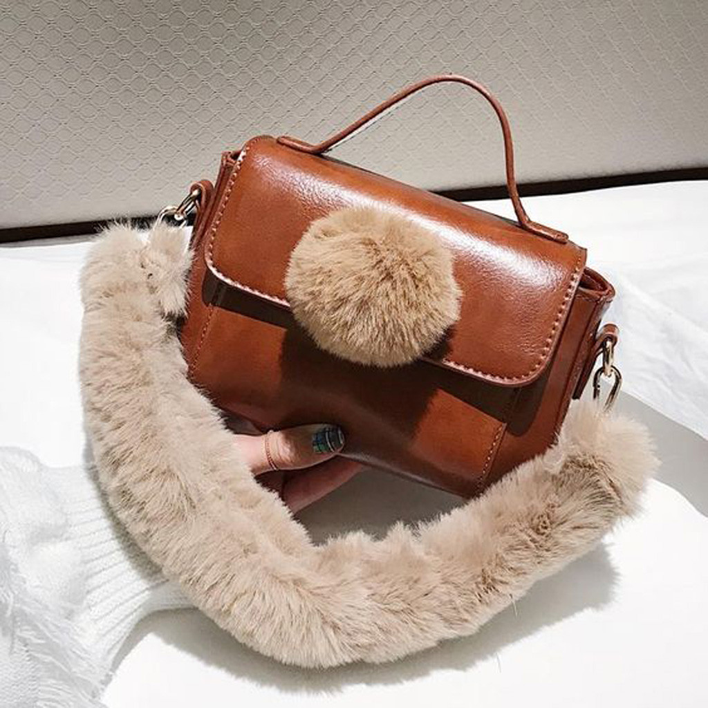 Leather Shoulder Bag Strap Plush Accessories DIY Cross Body Adjustable Belt Bag Solid Bag Strap Replacement