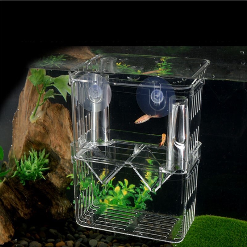 Double-Deck Clear Acrylic Fish Breeding Isolation Box Aquarium Breeder Fish Tank Hatching Incubator Aquarium Hatchery