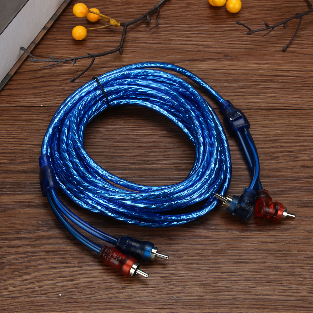 5 Meter 2 RCA to 2 RCA Plug Car Audio System Amplifier Braided Copper Cable Audio Amplifier for Home Cinema and Digital Stereo