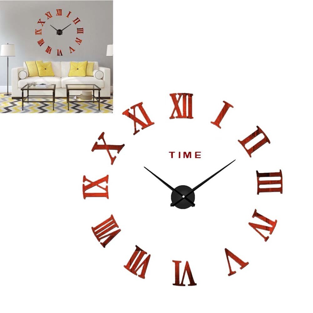 Foreign Trade Best-selling Oversized Wall Clock Acrylic Mirror Surface Oversized Wall Clock Digital Oversized Wall Clock 3D Thre
