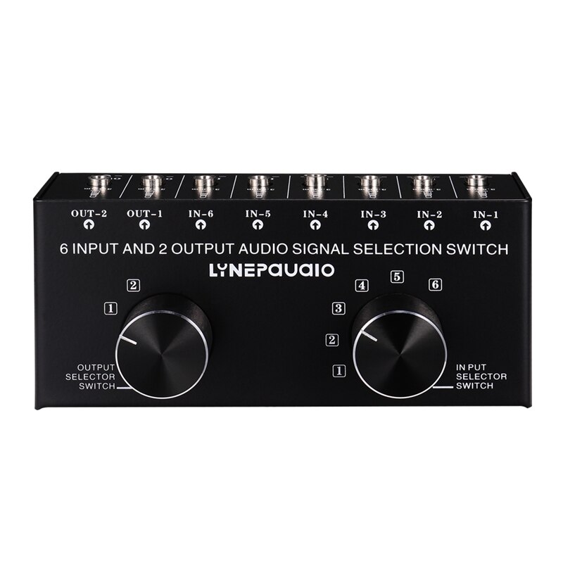 Umschalter 6 in 2 aus oder 2 in 6 Kopfhörer Lautsprecher Schalter Heraus Stereo Klang Quelle Signal Auswahl Schalter, Schnittstelle mit 3,5mm Des